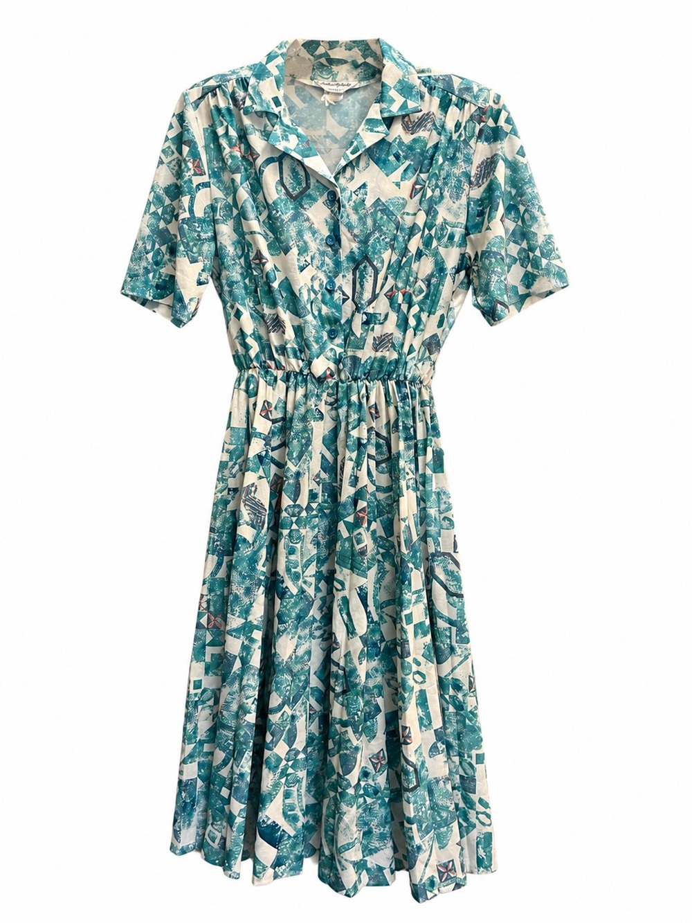 Vintage 80s Anthony Richards Abstract Shirt Dress Size 12 
Excellent condition
